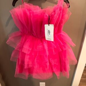 Pink Ruffled Mini Dress